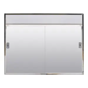 Zenith 701L Medicine Cabinet with Incandescent Light, 23-3/8 in OAW, 5-1/2 in OAD, 18-1/8 in OAH, Steel, White, Chrome