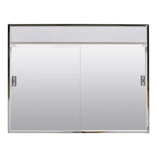 Medicine Cabinet with Incandescent Light, 23-3/8 in OAW, 5-1/2 in OAD, 18-1/8 in OAH, Steel, White, Chrome Medicine Cabinet with Incandescent Light, 23-3/8 in OAW, 5-1/2 in OAD, 18-1/8 in OAH, Steel, White, Chrome