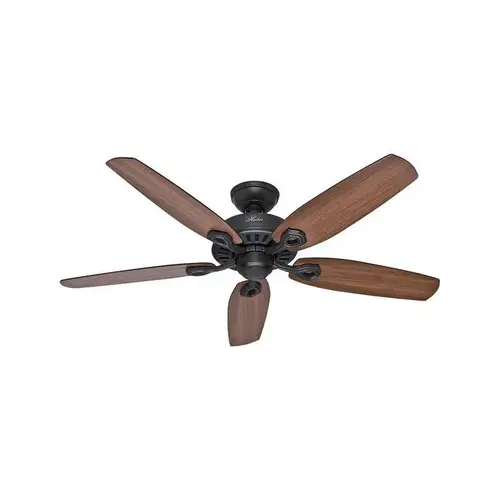 Builder Elite Series Ceiling Fan, 5-Blade, Brazilian Cherry/Harvest Mahogany Blade, 52 in Sweep, 3-Speed New Bronze Builder Elite Series Ceiling Fan, 5-Blade, Brazilian Cherry/Harvest Mahogany Blade, 52 in Sweep, 3-Speed New Bronze