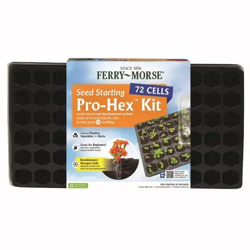 PHEX Seed Starter Kit, 22 in L Tray, 11 in W Tray, 72 -Cell Black
