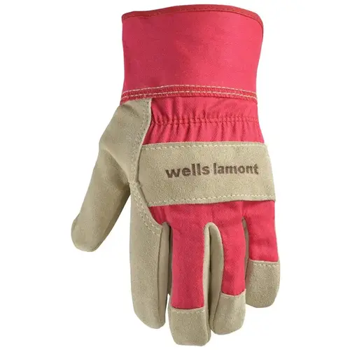 Women's Cowhide Leather Palm w/ Safety Cuff Gloves - Small Gray/Yellow Women's Cowhide Leather Palm w/ Safety Cuff Gloves - Small Gray/Yellow