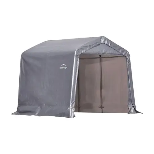 Storage Shed Shed-in-a-Box 8 ft. x 8 ft. Polyester Horizontal Peak without Floor Kit Gray