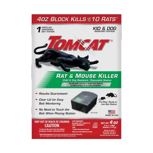Disposable Rat and Mouse Killer, 4 oz Bait, 1 -Opening, Plastic, Black/Clear Disposable Rat and Mouse Killer, 4 oz Bait, 1 -Opening, Plastic, Black/Clear