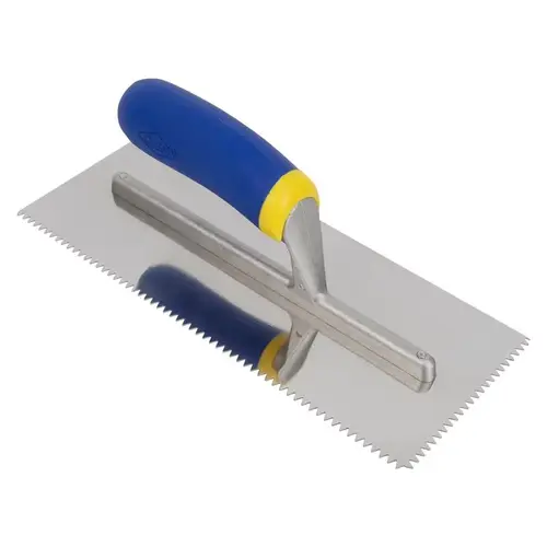 3/16 in. x 5/32 in. Comfort Grip Stainless Steel V-Notch Flooring Trowel 3/16 in. x 5/32 in. Comfort Grip Stainless Steel V-Notch Flooring Trowel