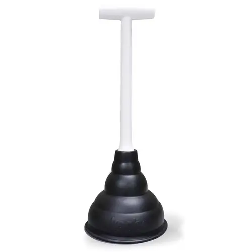 Drain Plunger, 5-1/2 in Cup, T Handle Black/White