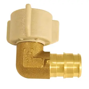 Apollo EPXFE12S ExpansionPEX Series Swivel Pipe Elbow, 1/2 in, Barb x FNPT, 90 deg Angle, Brass, 200 psi Pressure