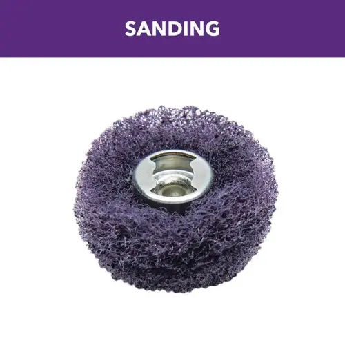 Abrasive Buff, 1 in Dia, 7/64 in Thick, Steel Pair