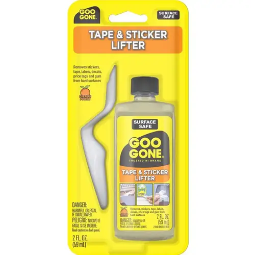 2104 Tape and Sticker Lifter, 2 oz Bottle, Liquid, Citrus, Yellow 2104 Tape and Sticker Lifter, 2 oz Bottle, Liquid, Citrus, Yellow