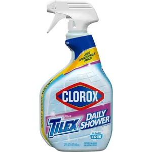 CLOROX 01260 Shower Cleaner, 32 oz Bottle, Liquid, Citrus, Floral, Fruity, Clear Yellow