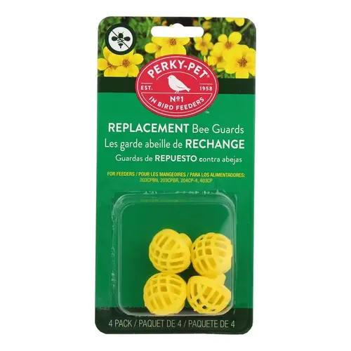 Yellow Plastic Hummingbird Feeder Replacement Bee Guard (4-Pack)