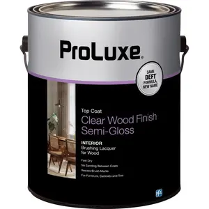 Deft DFT011/01 Brushing Lacquer, Semi-Gloss, Liquid, Clear, 1 gal, Can