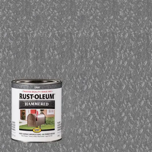 STOPS RUST Hammered Metal Finish, Gray, 1 qt, Can STOPS RUST Hammered Metal Finish, Gray, 1 qt, Can
