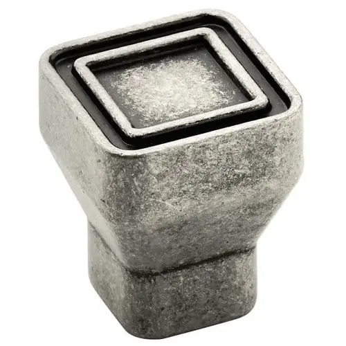 Polara 15/16 Inch Square Cabinet Knob Aged Pewter Polara 15/16 Inch Square Cabinet Knob Aged Pewter