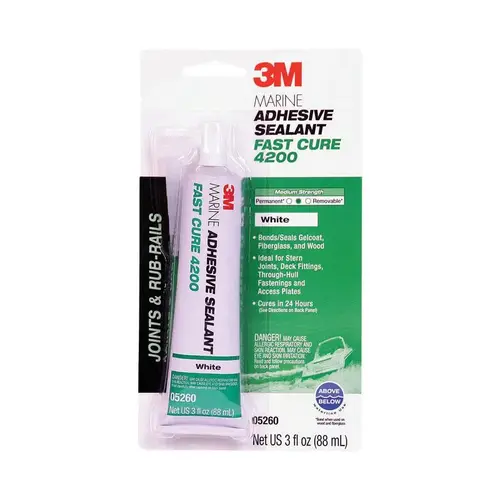 Marine Adhesive Sealant,4200FC, 3 oz, Tube, White Marine Adhesive Sealant,4200FC, 3 oz, Tube, White
