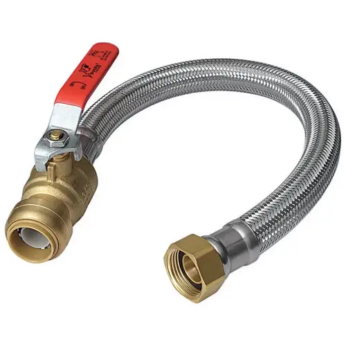 U3088FLEX18 Flexible Water Heater Connector, 3/4 in, FIP, Braided Stainless Steel, 18 in L U3088FLEX18 Flexible Water Heater Connector, 3/4 in, FIP, Braided Stainless Steel, 18 in L