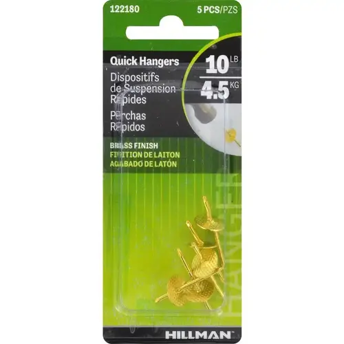 Quick Hanger AnchorWire Brass-Plated One Piece 10 lb Brass-Plated Quick Hanger AnchorWire Brass-Plated One Piece 10 lb Brass-Plated