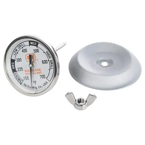 Grill Thermometer Gauge Tel-Tru Analog Silver Grill Thermometer Gauge Tel-Tru Analog Silver