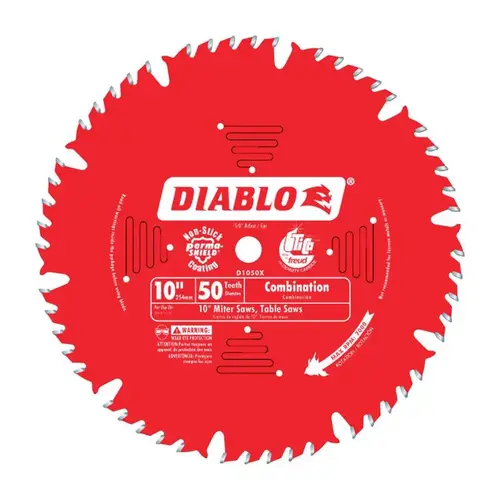 Combination Saw Blade 10" D X 5/8" TiCo Hi-Density Carbide 50 teeth Perma-Shield