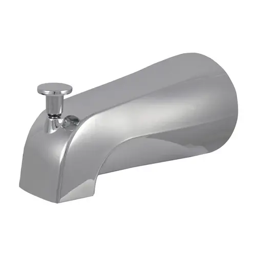 Tub Spout with Diverter, 7-7/8 in L, Metal, Chrome Plated Tub Spout with Diverter, 7-7/8 in L, Metal, Chrome Plated