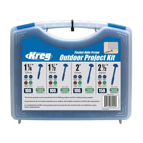 Pocket-Hole Screw Kit No. 8 X 2.25" L Square Ceramic Ceramic Blue Pocket-Hole Screw Kit No. 8 X 2.25" L Square Ceramic Ceramic Blue