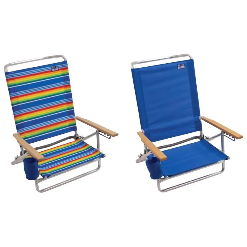 Rio Brands Folding Chair 5-Position Assorted Beach - pack of 4 SC195-461909PK4-XCP4