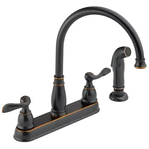 Windemere Series Kitchen Faucet, 1.8 gpm, 2-Faucet Handle, Plastic, Oil Rubbed Bronze, Deck Mounting