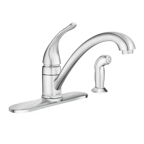 Torrance Series Kitchen Faucet, 1.5 gpm, 1-Faucet Handle, Stainless Steel, Chrome Plated, Deck Mounting Torrance Series Kitchen Faucet, 1.5 gpm, 1-Faucet Handle, Stainless Steel, Chrome Plated, Deck Mounting