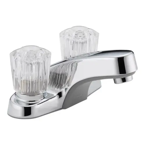 Bathroom Faucet, 1.2 gpm, 2-Faucet Handle, Chrome Plated, Knob Handle, Standard Spout Bathroom Faucet, 1.2 gpm, 2-Faucet Handle, Chrome Plated, Knob Handle, Standard Spout