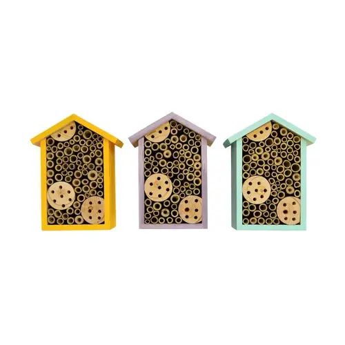 5.5 In. W. x 8 In. H. x 3.75 In. D. Cedar Bee House Assorted