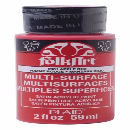 Hobby Paint FolkArt Satin Apple Red 2 oz Apple Red Hobby Paint FolkArt Satin Apple Red 2 oz Apple Red