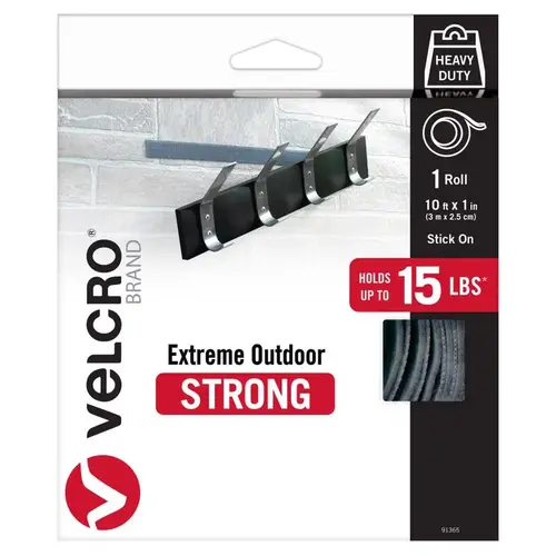 Hook and Loop Fastener Extreme Outdoor Small Nylon 120" L Black Titanium Hook and Loop Fastener Extreme Outdoor Small Nylon 120" L Black Titanium
