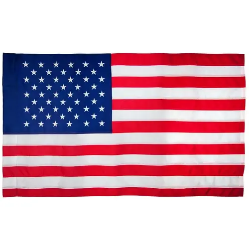 60650 USA Flag, 2-1/2 ft W, 4 ft H, Nylon Multicolored 60650 USA Flag, 2-1/2 ft W, 4 ft H, Nylon Multicolored