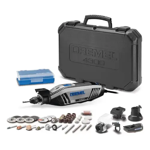 Rotary Tool Kit, 1.8 A, 1/32 to 1/8 in Chuck, Keyless Chuck, 5000 to 35,000 rpm Speed Rotary Tool Kit, 1.8 A, 1/32 to 1/8 in Chuck, Keyless Chuck, 5000 to 35,000 rpm Speed