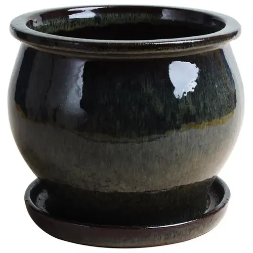 Planter Studio 6.3" H X 8" W X 8" D X 8" D Ceramic Green Green