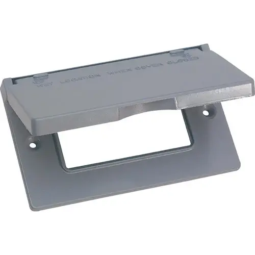 Horizontal GFCI Cover Rectangle Metal 1 gang Wet Locations Gray Horizontal GFCI Cover Rectangle Metal 1 gang Wet Locations Gray