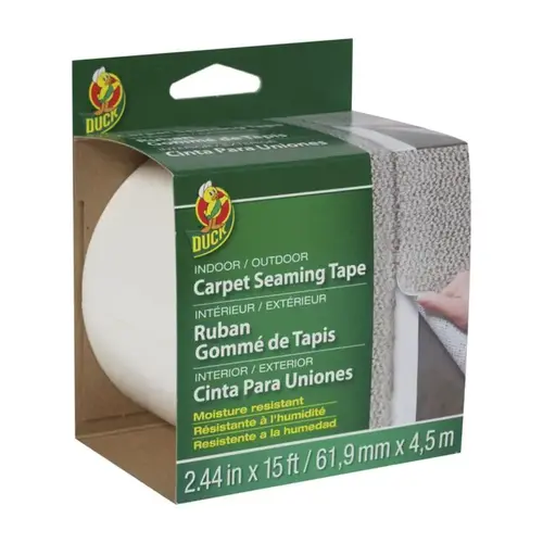 Carpet Tape 2.44" W X 15 ft. L Polyester Indoor and Outdoor White Carpet Tape 2.44" W X 15 ft. L Polyester Indoor and Outdoor White