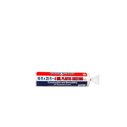 Plastic Sheeting 4 mil X 10 ft. W X 25 ft. L Polyethylene Clear Clear Plastic Sheeting 4 mil X 10 ft. W X 25 ft. L Polyethylene Clear Clear