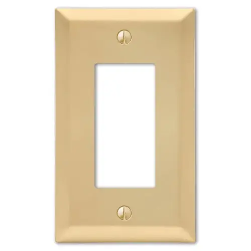 Century Wallplate, 4-15/16 in L, 2-7/8 in W, 1 -Gang, Steel, Gold, Satin Brass