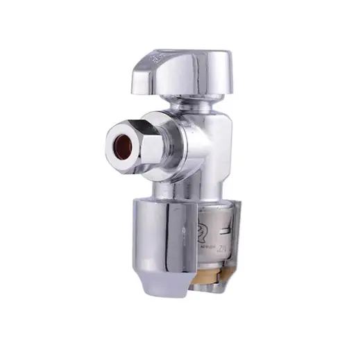 Angle Stop Valve 1/2" PTC T X 1/4" S Compression Brass Chrome Angle Stop Valve 1/2" PTC T X 1/4" S Compression Brass Chrome