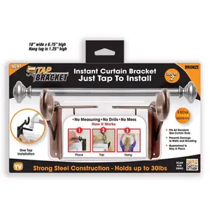 TAP BRACKET TBBRONZ-MC6 Bracket TAP As Seen On TV Bronze Steel Curtain 30 lb Bronze Pair