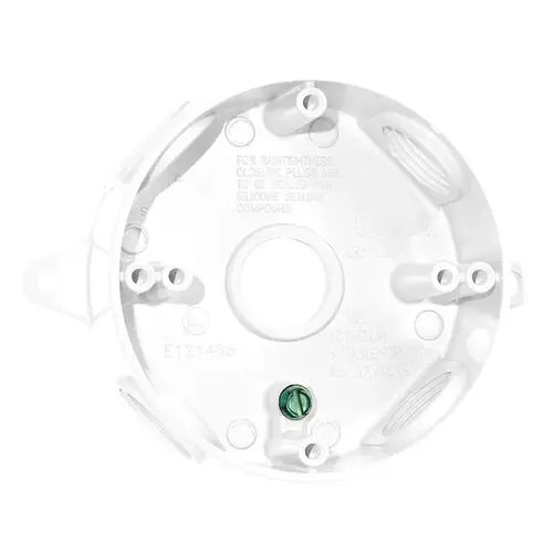 Weatherproof Box New Work 16 cu in Round Metallic White White Weatherproof Box New Work 16 cu in Round Metallic White White