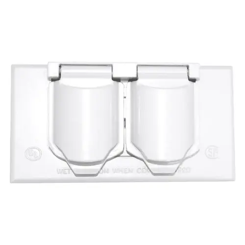 Receptacle Box Cover Rectangle Metal 1 gang Wet Locations White Receptacle Box Cover Rectangle Metal 1 gang Wet Locations White