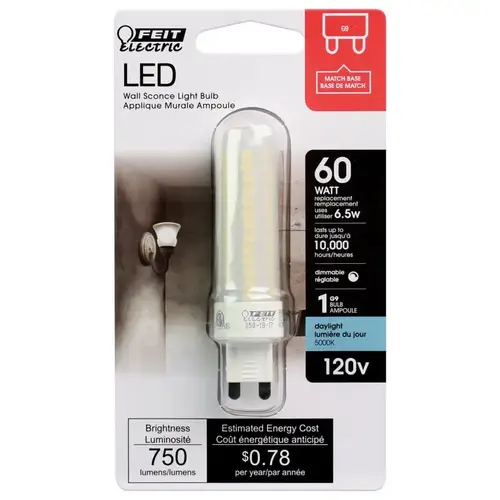 LED Bulb T4 G9 Daylight 60 Watt Equivalence Frosted LED Bulb T4 G9 Daylight 60 Watt Equivalence Frosted