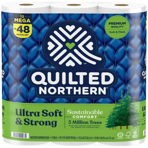 Toilet Tissue, 3.8 x 4 in Sheet, 2-Ply, Paper White - pack of 12 Toilet Tissue, 3.8 x 4 in Sheet, 2-Ply, Paper White - pack of 12
