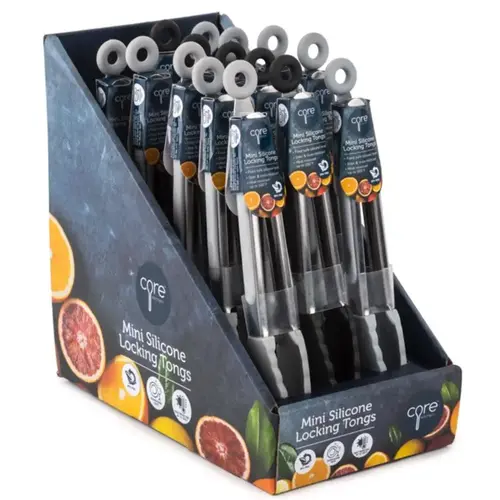 Mini Locking Tong Set Silver Silicone/Stainless Steel Silver Mini Locking Tong Set Silver Silicone/Stainless Steel Silver