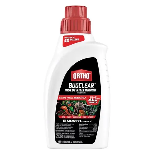448705 Insect Killer, Liquid, Spray Application, 32 oz Bottle Clear/White