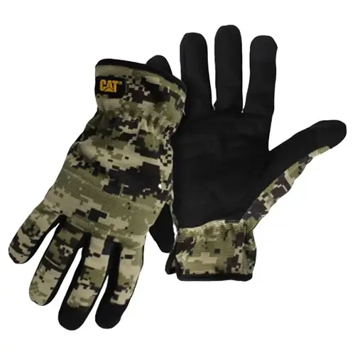 012270L Utility Gloves, Men's, L, Open Cuff, Spandex, Camouflage 012270L Utility Gloves, Men's, L, Open Cuff, Spandex, Camouflage