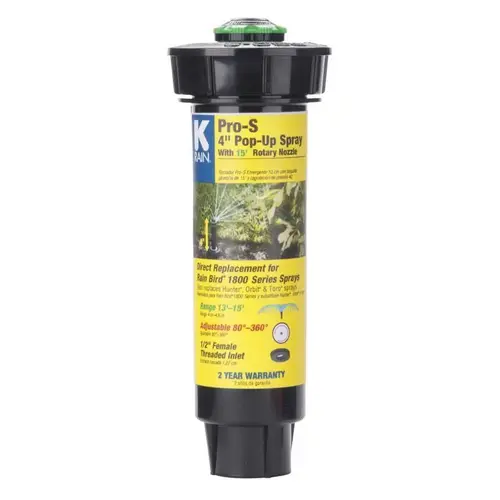 Pop-Up Spray Head Pro-S 4" H Adjustable Black Pop-Up Spray Head Pro-S 4" H Adjustable Black