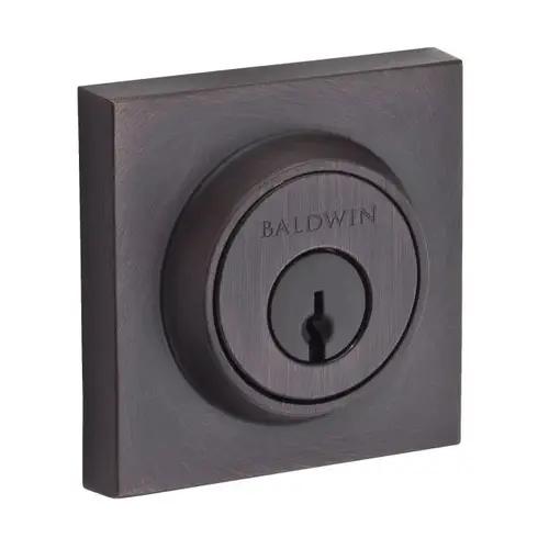 Double Cylinder Contemporary Square Deadbolt with 6AL Latch, Dual Strike, and SmartKey Venetian Bronze Finish Double Cylinder Contemporary Square Deadbolt with 6AL Latch, Dual Strike, and SmartKey Venetian Bronze Finish