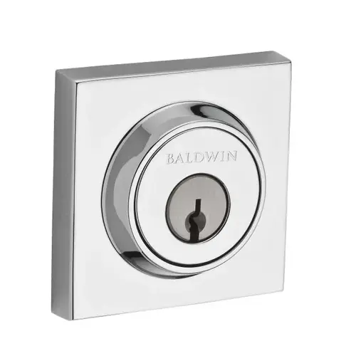 Double Cylinder Contemporary Square Deadbolt with 6AL Latch, Dual Strike, and SmartKey Bright Chrome Finish Double Cylinder Contemporary Square Deadbolt with 6AL Latch, Dual Strike, and SmartKey Bright Chrome Finish